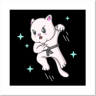 Kawaii Cat Ninja Kitten Fighter Karate Posters and Art